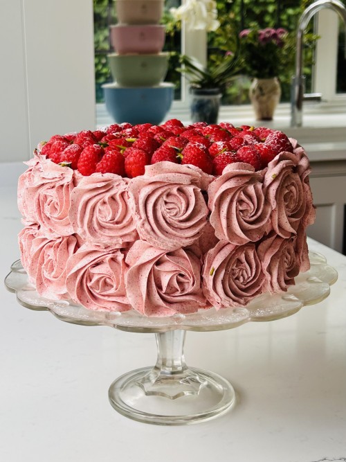 Raspberry Rose and Orange Cake 
