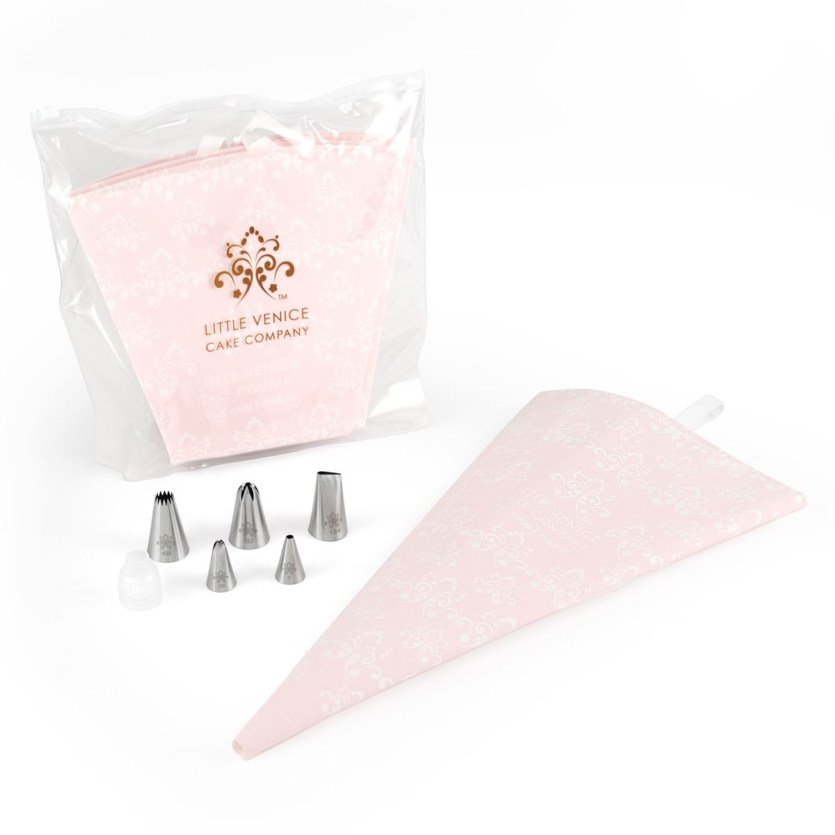 reusable piping bag and stainless steel nozzles